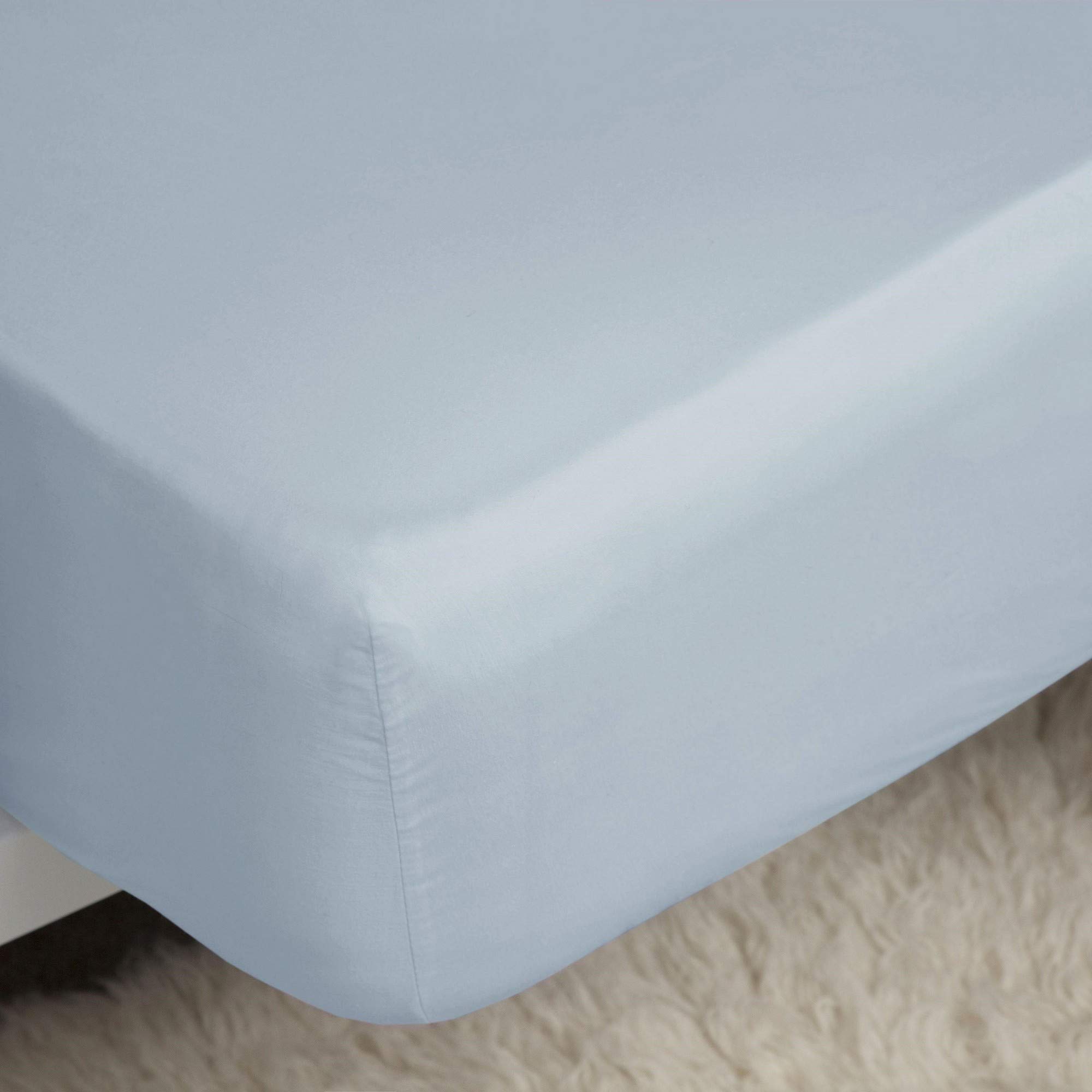 Belledorm 400 Thread Count Egyptian Cotton Extra Deep Fitted Queen Size Sheet - Duck Egg Blue - Luxury Bedding for Hotels, Guest Rooms & Master Bedrooms