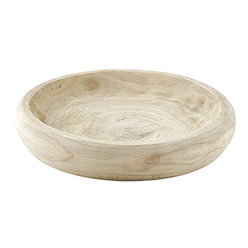 Santa Barbara Design Studio Natural Paulownia Wood Bowl - Large Handcrafted Wooden Serving Bowl for Salads, Fruits & Decor - Perfect for Farmhouse & Rustic Kitchen Decor