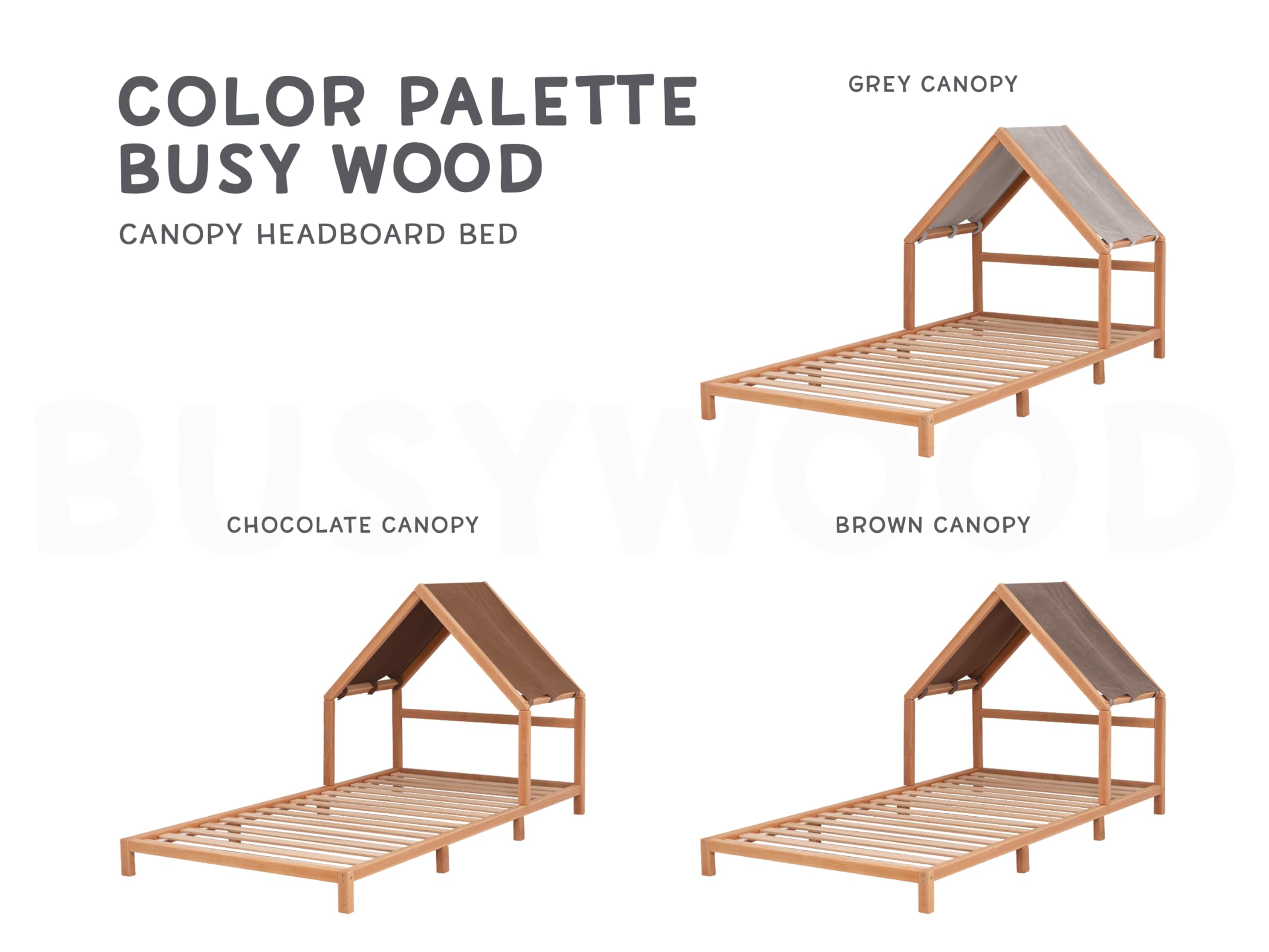 Montessori Toddler Bed Frame - Low Profile Twin House Bed for Kids Room & Play Area