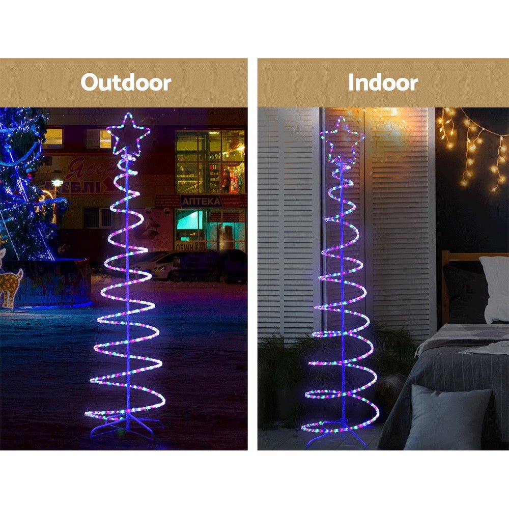 Waterproof 6.2ft Christmas LED Tree Light with Colorful Motifs - Perfect for Indoor & Outdoor Holiday Decorations, Parties, and Festive Events