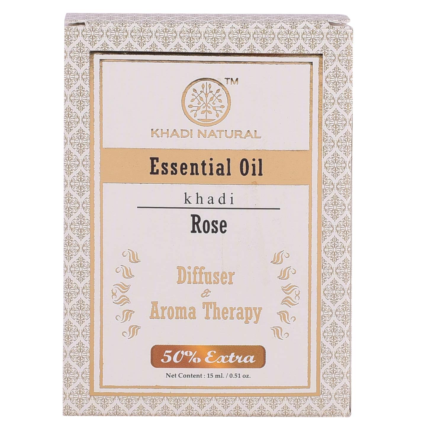 KHADI NATURAL Pure Rose Essential Oil - 15ml for Hydrating Skin, Aromatherapy & Stress Relief | 100% Natural Therapeutic Grade | Perfect for Massage, Diffusers & DIY Beauty Products