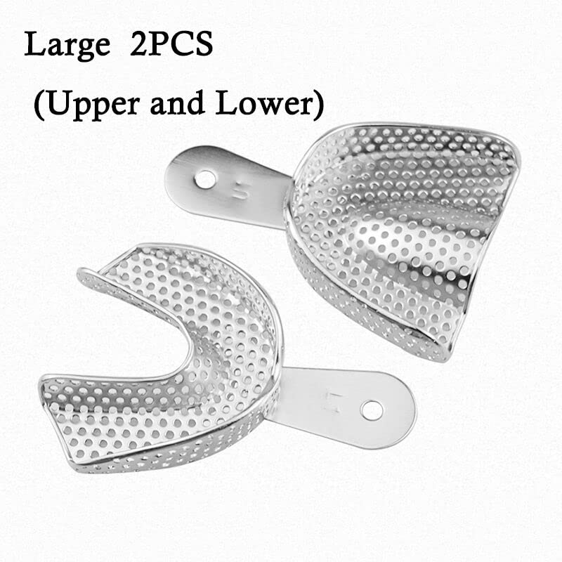 5 Sizes Autoclavable Stainless Steel Dental Impression Trays Set - Durable, Reusable for Dentists & Orthodontists (Perfect for Alginate, Silicone & PVS Impressions)