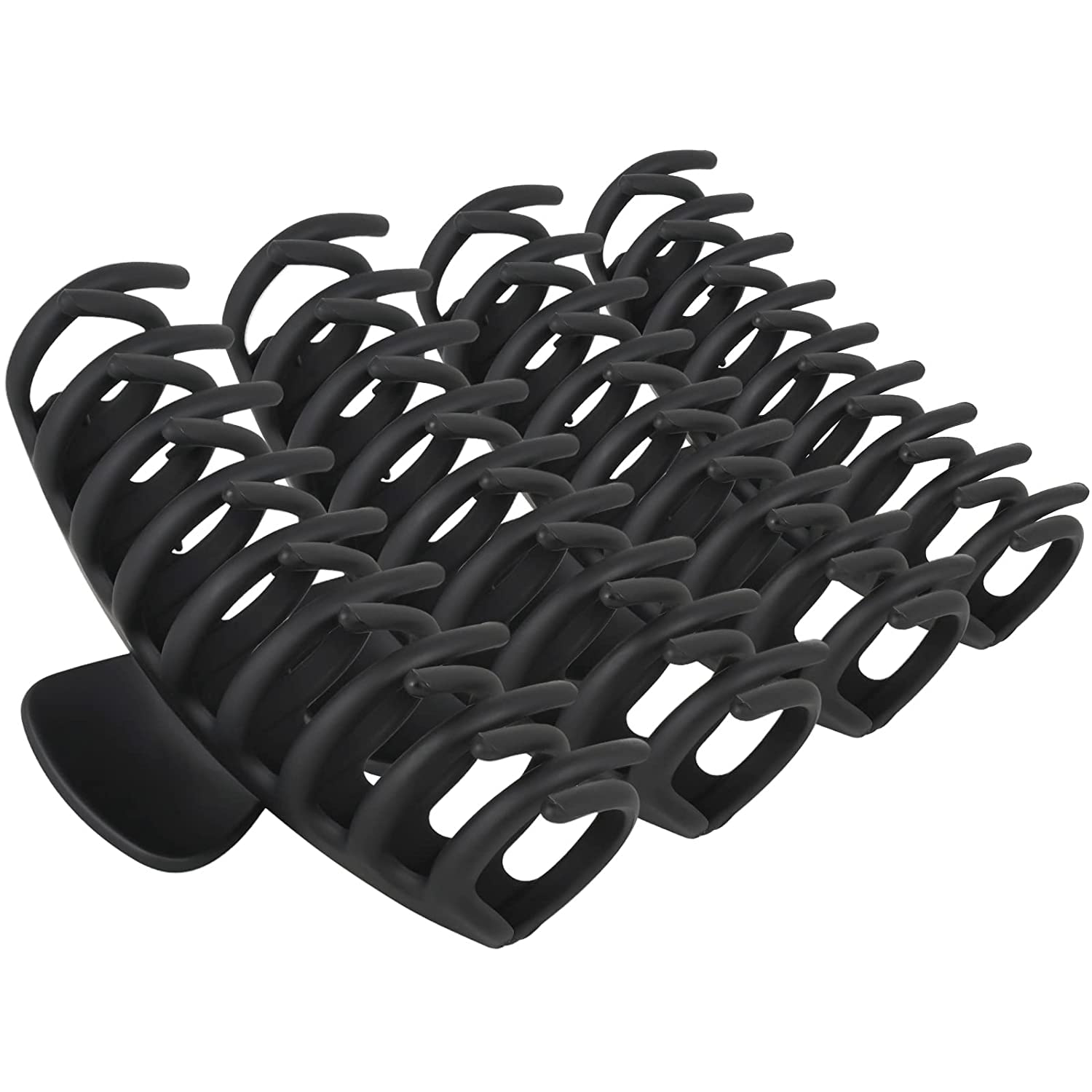 BEYTER Large Hair Claw Clips for Women - 4.33 Inch Strong Hold Hair Clips for Thin, Thick & Curly Hair (4 Pack, Shine Black) - Perfect for 90s Style, Updos, Ponytails & Everyday Hair Accessories