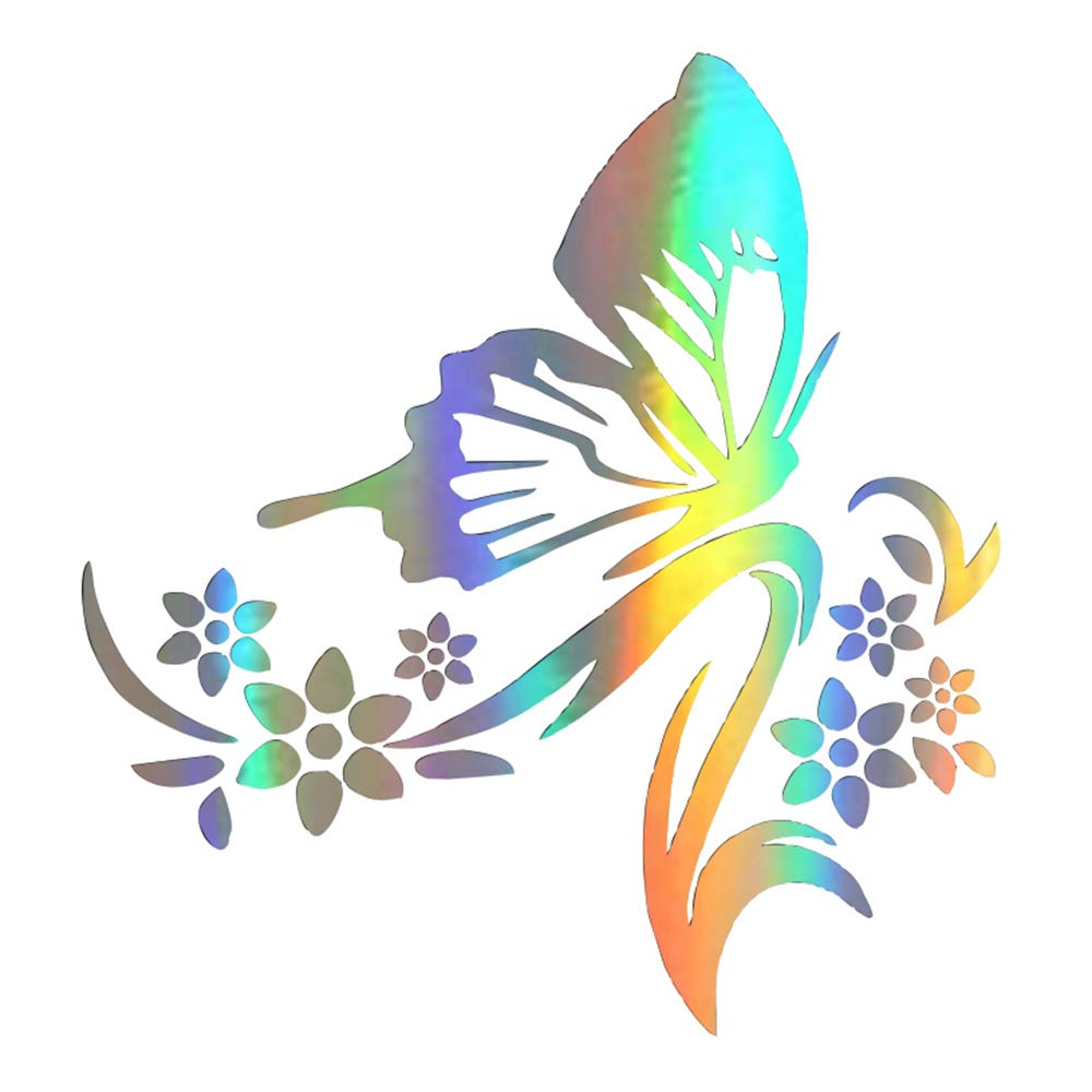 Creative Butterfly & Flower Car Stickers - Protective Laser Decals for Windows & Auto Body - Perfect for Car Decoration, Personalization & UV Protection