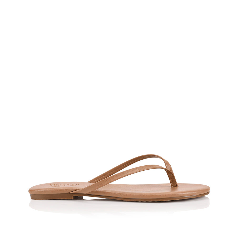 Tori Thongs for Women - Dark Camel Tan Sandals | Comfortable Flip Flops for Beach, Pool & Summer Outfits