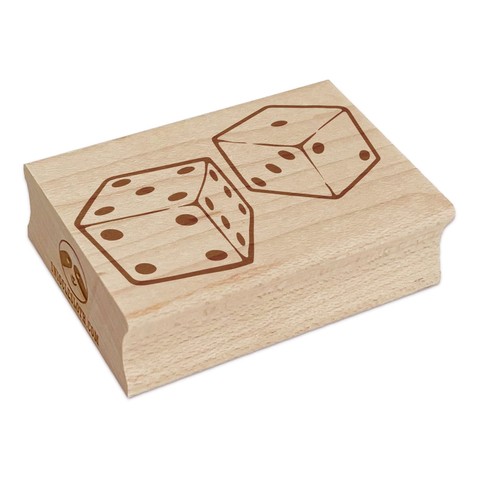 Pair of Gaming Dice Rectangle Rubber Stamp for Stamping & Crafting - 1.7 Inch Small DIY Seal for Tabletop Games, Scrapbooking & Card Making