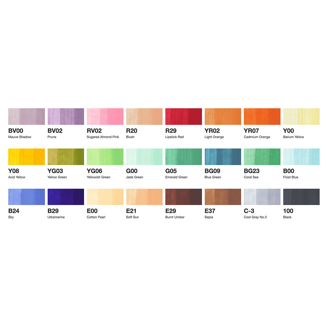 Copic Ciao 24-Piece Marker Set - Professional Alcohol-Based Art Markers for Sketching, Coloring & Illustration - Perfect for Artists, Designers & Crafters