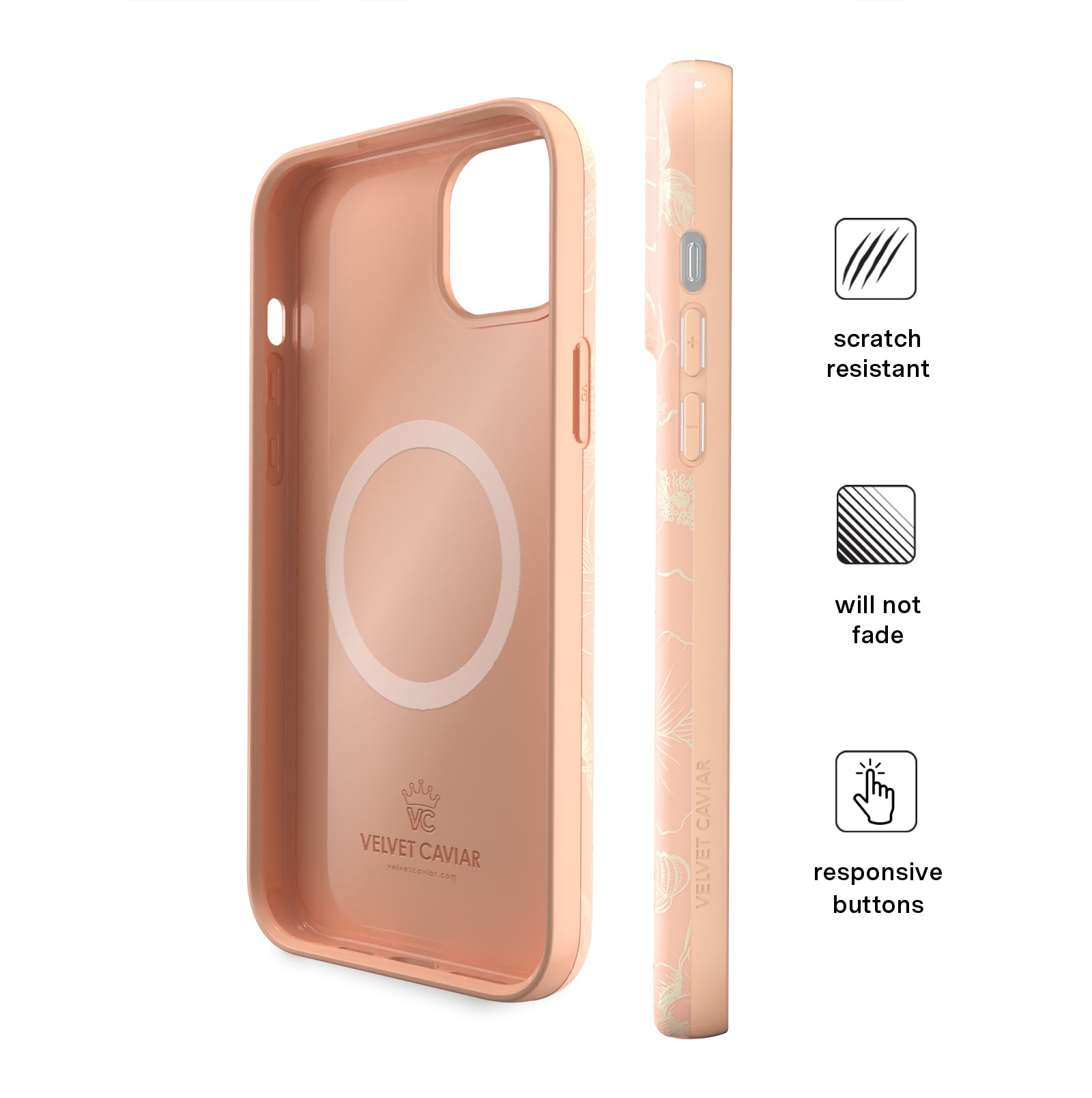Floral Peach Blossom iPhone Case - Cute Spring Flower Design Protective Cover for iPhone 11/12/13/14/15 Pro Max XR XS - Perfect for Everyday Use, Travel & Gift Giving