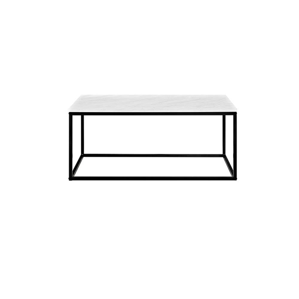 Walker Edison Modern 42 Inch Marble & Metal Frame Rectangle Coffee Table - Living Room Accent, Ottoman, End Table - Stylish & Durable for Home, Office, Lounge