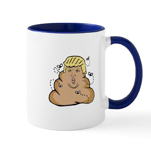 White/Navy Inside - Poop Donald Trump Mugs