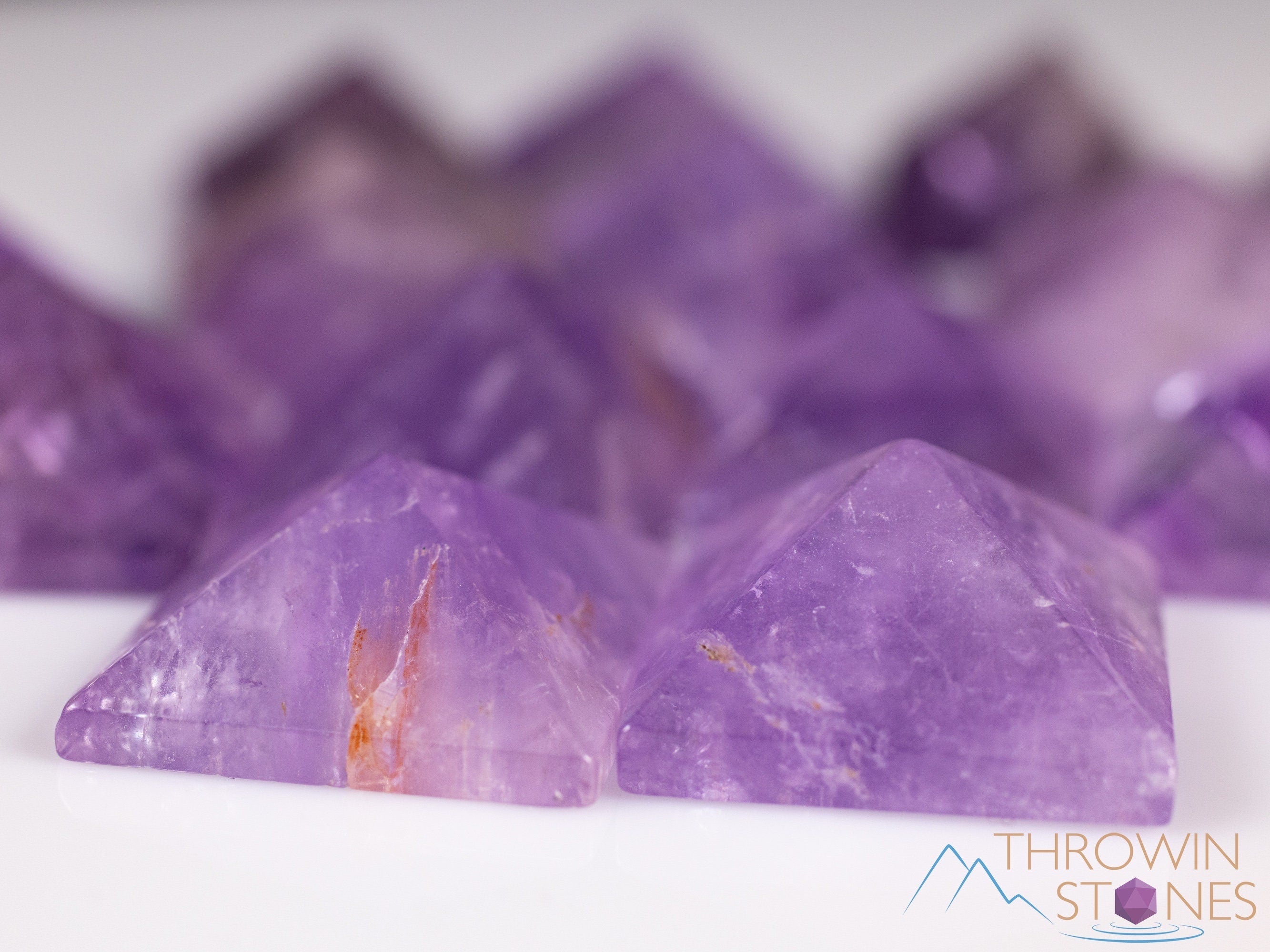 AMETHYST Crystal Pyramid - Sacred Geometry Healing Stone for Meditation, Chakra Balancing & Energy Work | Natural Metaphysical Decor for Home & Office | E2115