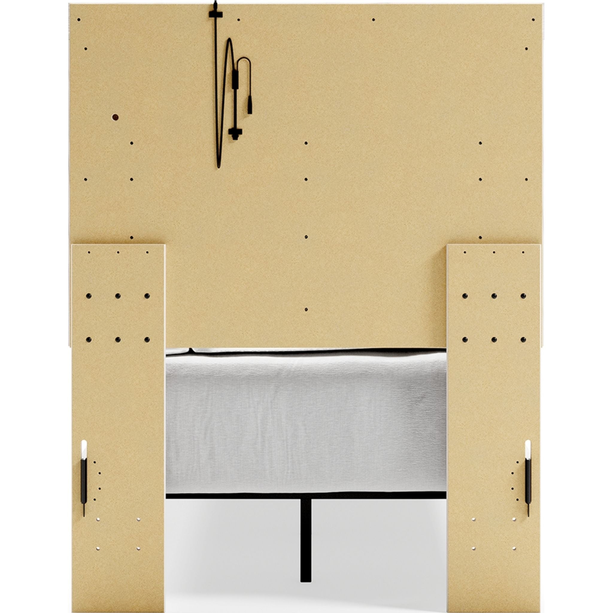 Altyra White Panel Bed Frame - Queen Size, Modern Platform Bed with Upholstered Headboard for Bedroom Decor