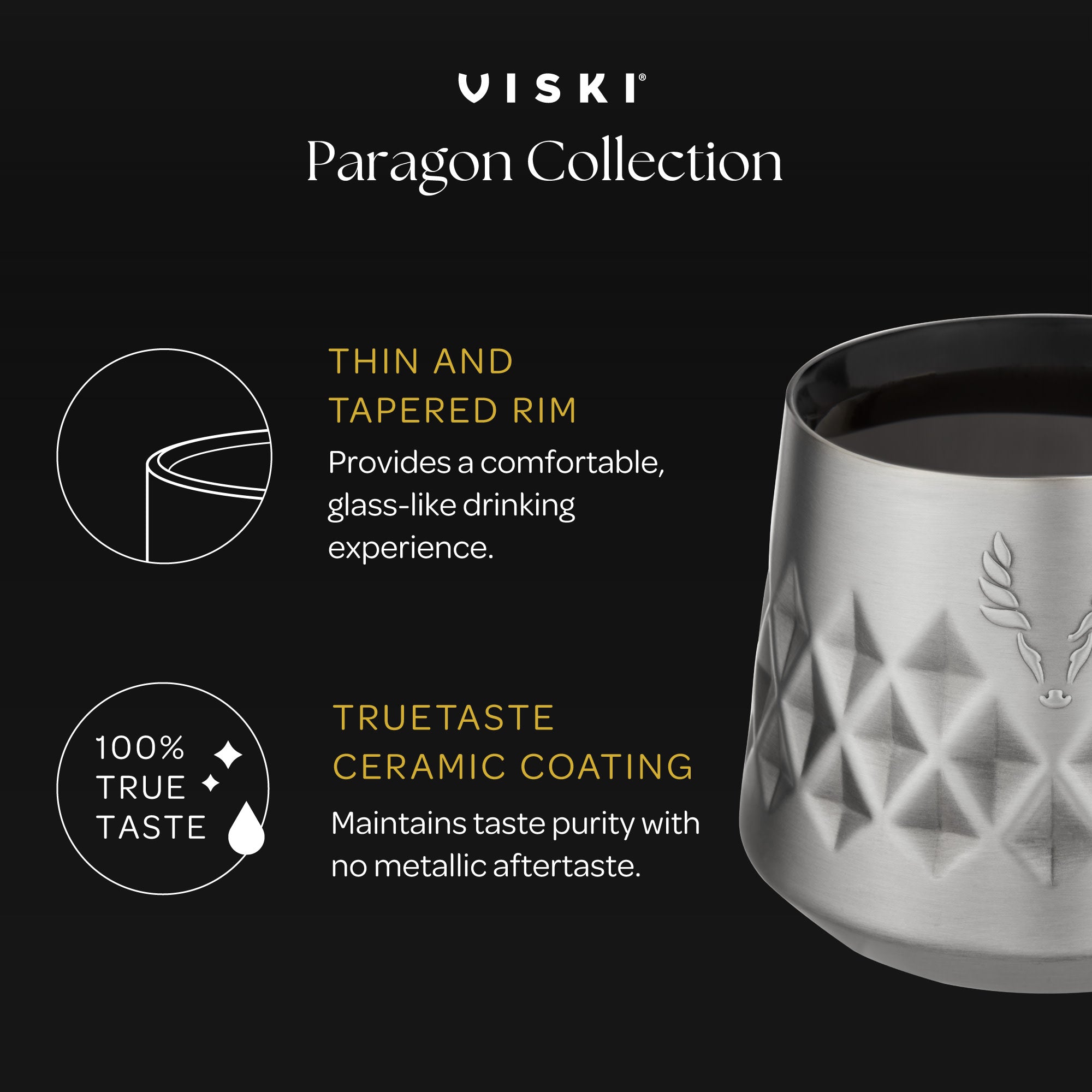 Premium Paragon Stainless Steel Whiskey Taster Set in Platinum Finish - Perfect for Bourbon, Scotch & Whiskey Tasting, Gifts & Home Bar Accessories