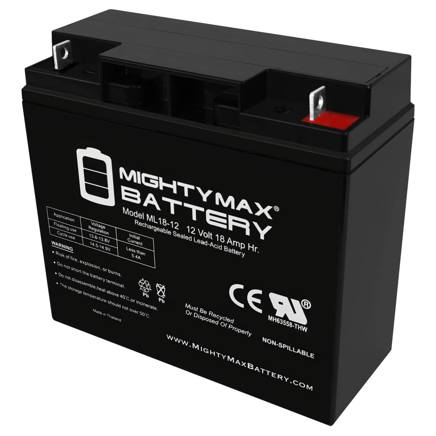 Mighty Max 12V 18AH SLA Replacement Battery for Stanley J5C09 Portable Jump Starter - Perfect for Emergency Car Jump Starts, Power Outages & Outdoor Adventures