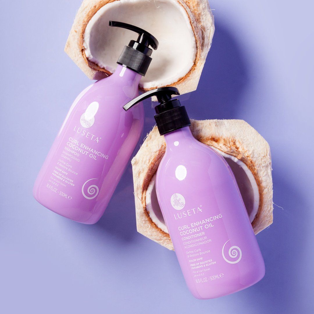 Curl Enhancing Coconut Bundle for Natural Hair - Hydrating Coconut Oil & Leave-In Conditioner for Curly, Wavy & Coily Hair - Perfect for Daily Moisture & Frizz Control