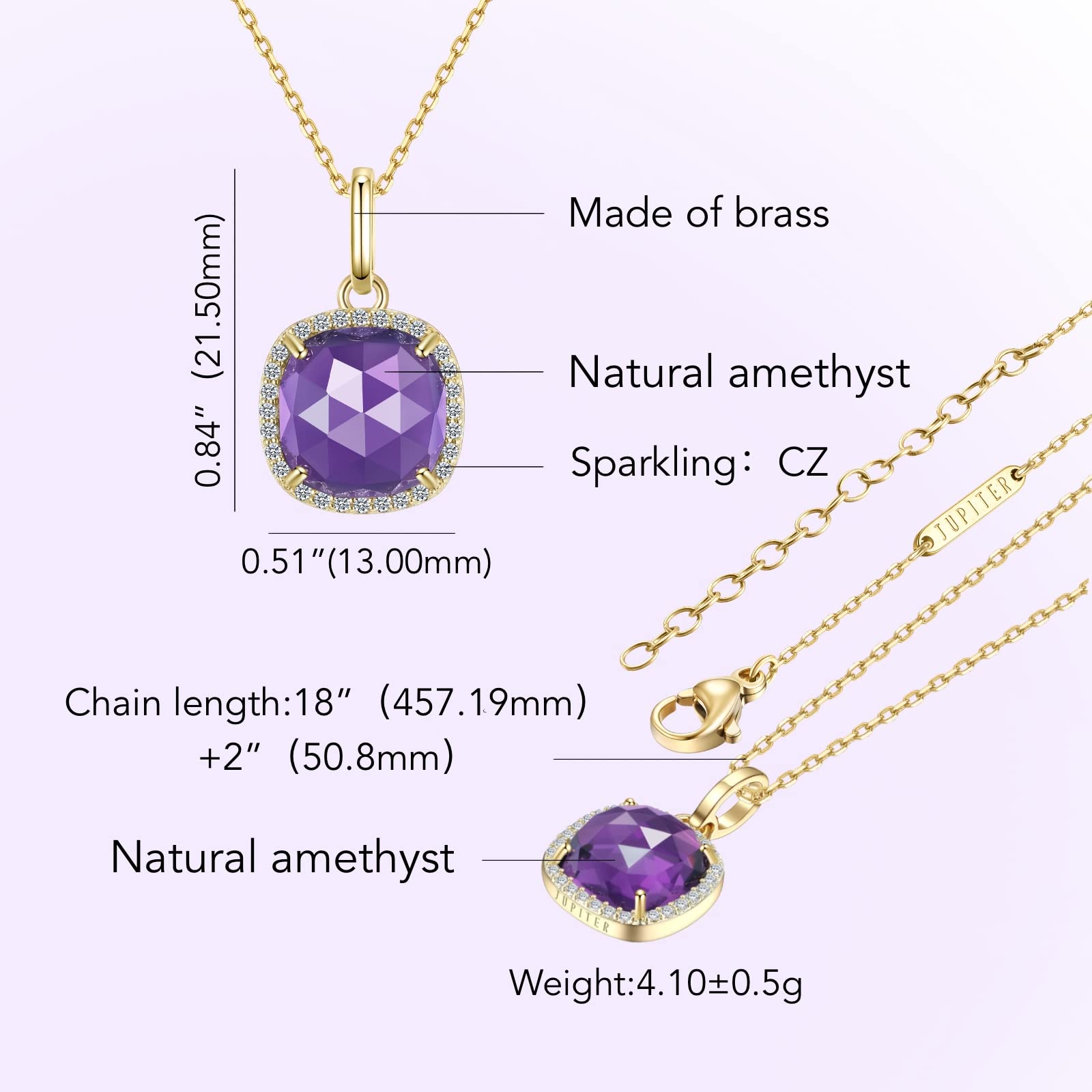 Jupiter Pendant Necklace for Women - Elegant Square Pendant Jewelry, Perfect Gift for Valentine's Day, Mother's Day & Birthdays | Ideal for Date Nights, Office Wear & Special Occasions
