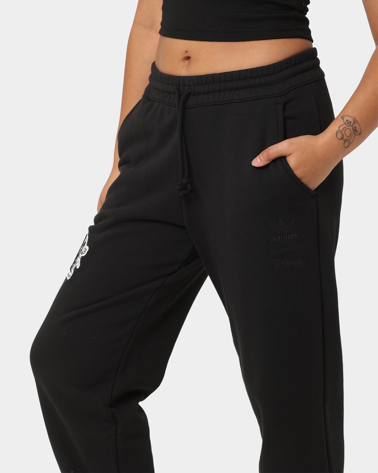 Adidas X Disney Women's Jogger Pants - Black Athletic Lounge Pants for Women - Perfect for Running, Yoga & Casual Wear
