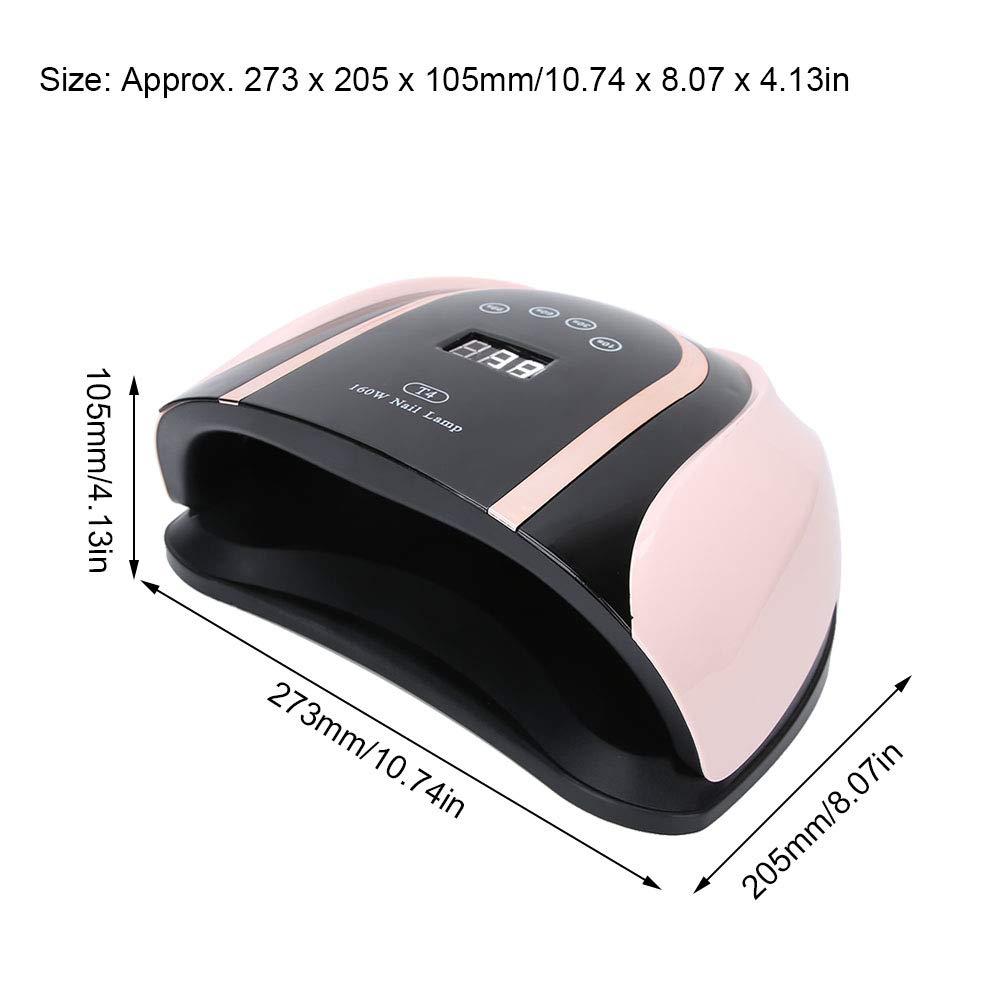 160W UV LED Nail Lamp - Professional Nail Polish Dryer & Gel Curing Light for Manicures | Fast Drying for Acrylic, Gel & Dip Nails | Perfect for Home & Salon Use (US)