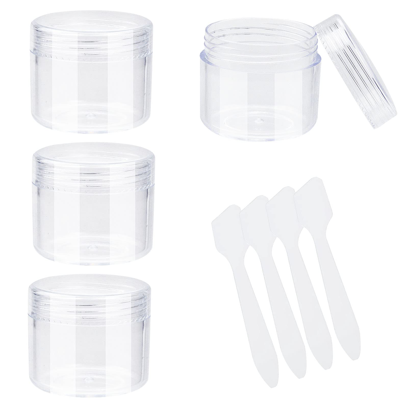 4-Pack 20g/20ml Clear Travel Bottles with Lids - Leak-Proof Cosmetic Containers for Lotions, Creams & Makeup | Perfect for Toiletries, Skincare & Travel Accessories (Clear)