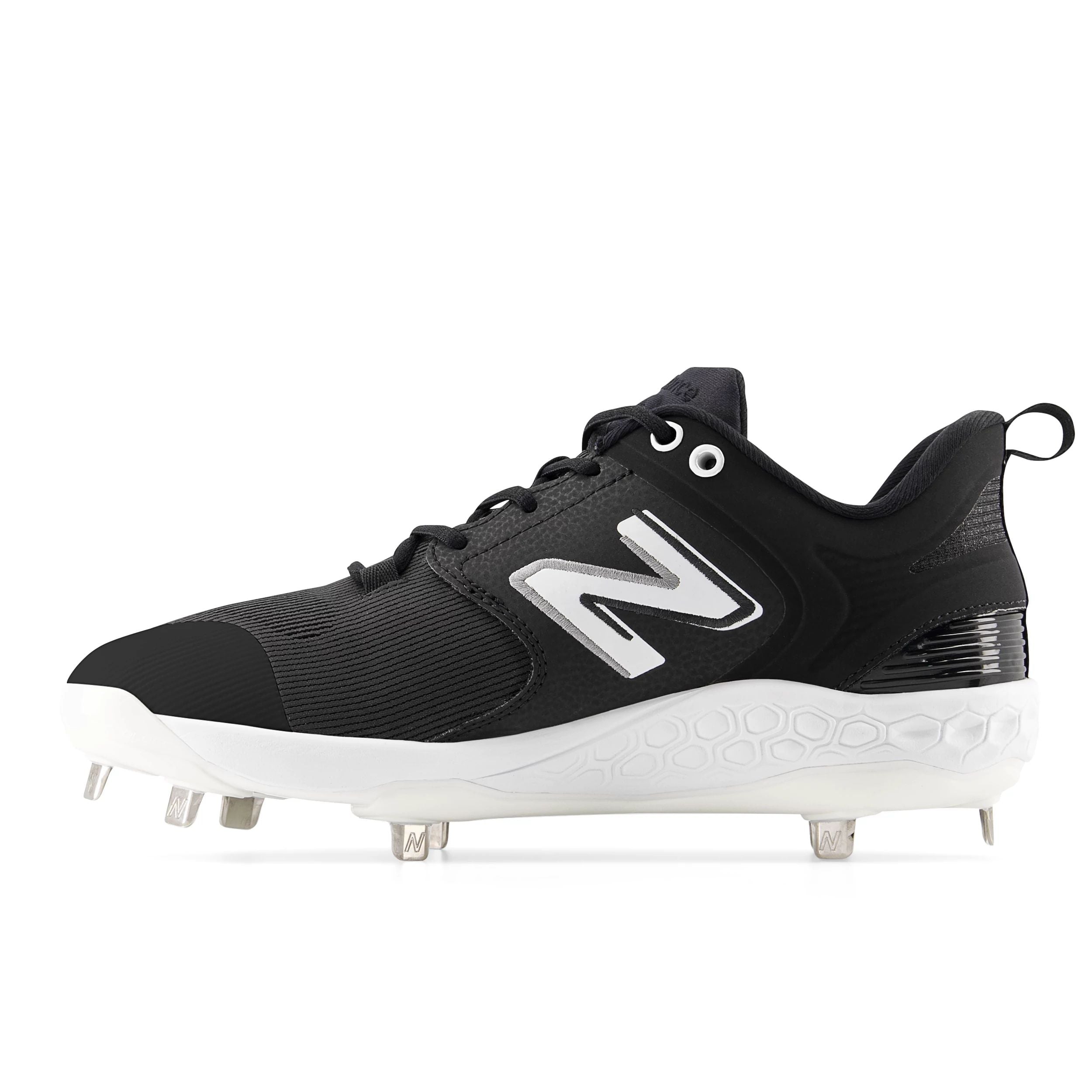 New Balance Fresh Foam 3000v6 Men's Baseball Cleats - Black/White Low Metal Spikes for Enhanced Traction & Comfort | Perfect for Baseball, Softball & Turf Sports Training