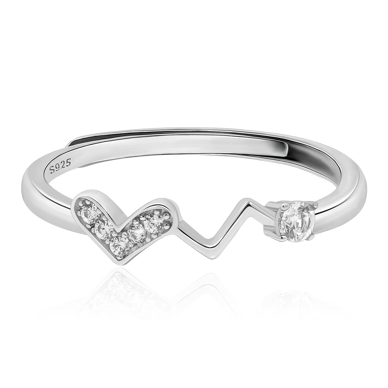 Meissa Silver Rings for Women - Adjustable Stackable Love Rings for Teen Girls, Cute Dainty Midi Rings | Perfect for Everyday Wear, Gifts, and Layering Jewelry