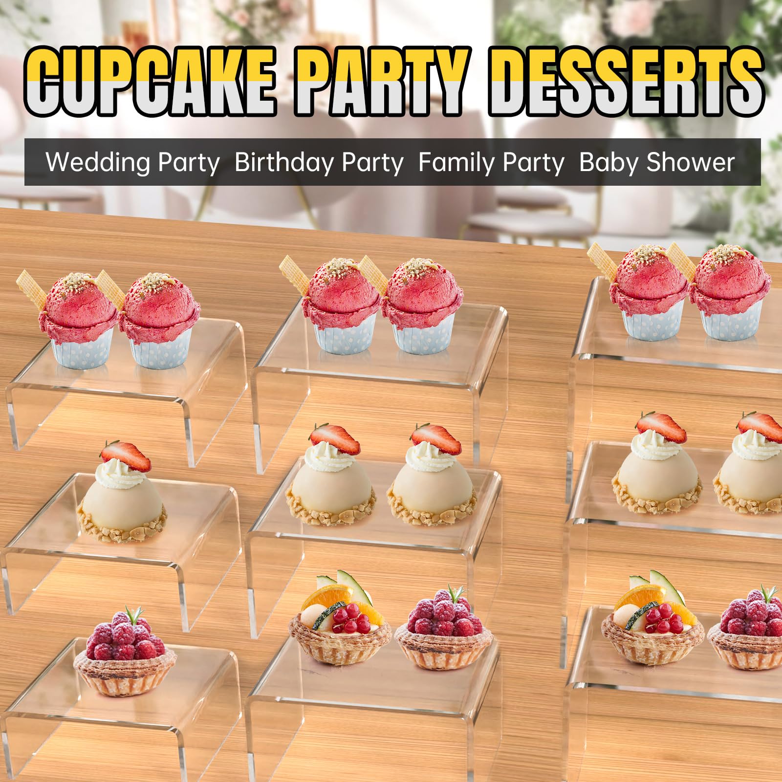 6-Piece Clear Acrylic Display Risers - 5