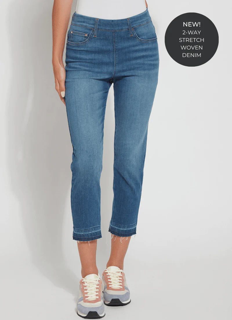 Cropped Straight Leg Denim Jeans for Women - High Waisted Slim Fit Stretch Comfort - Perfect for Casual Wear, Office & Weekend Outfits