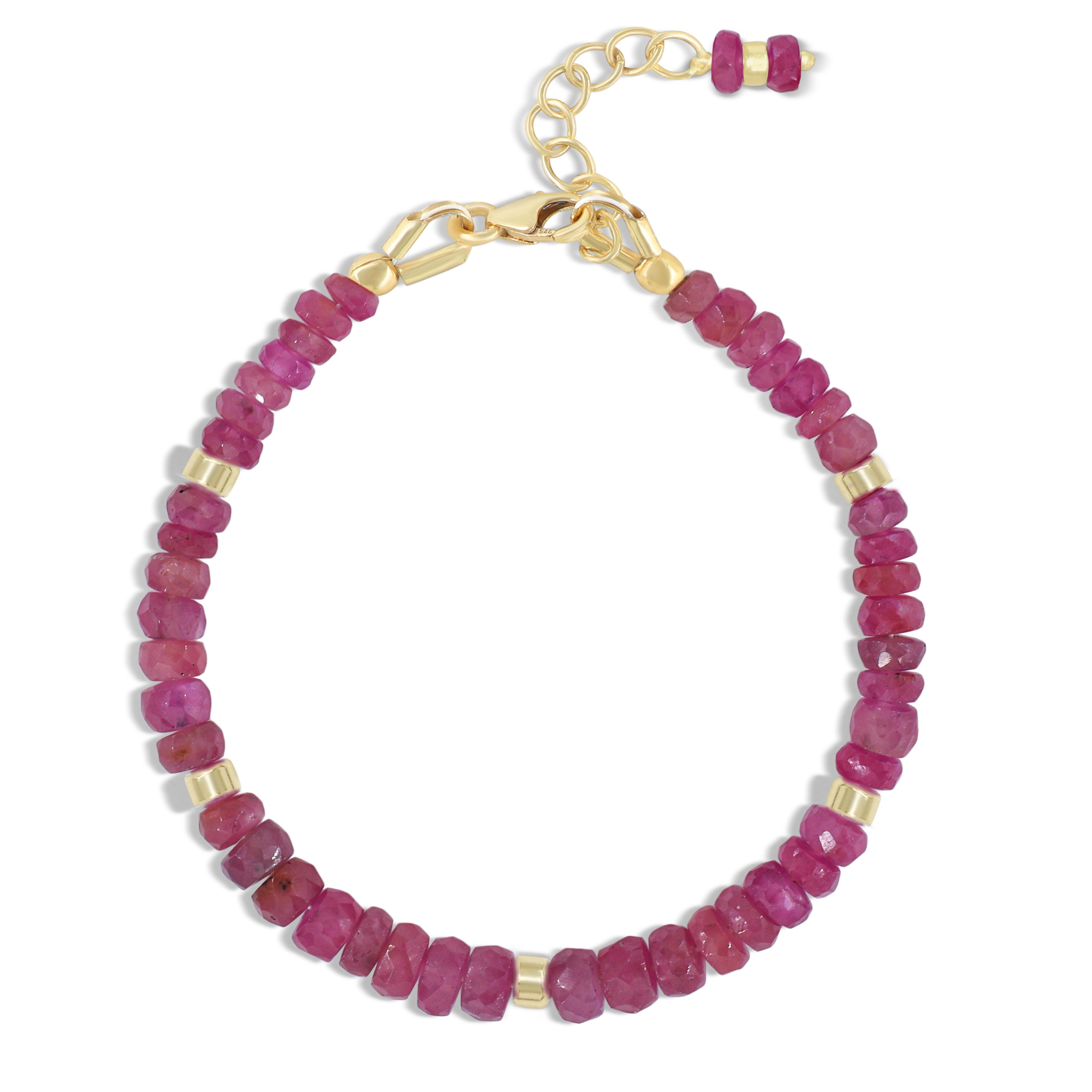 Natural Red Ruby Beaded Bracelet for Women - Elegant Handmade Jewelry Gift for Her, Perfect for Weddings, Anniversaries & Special Occasions