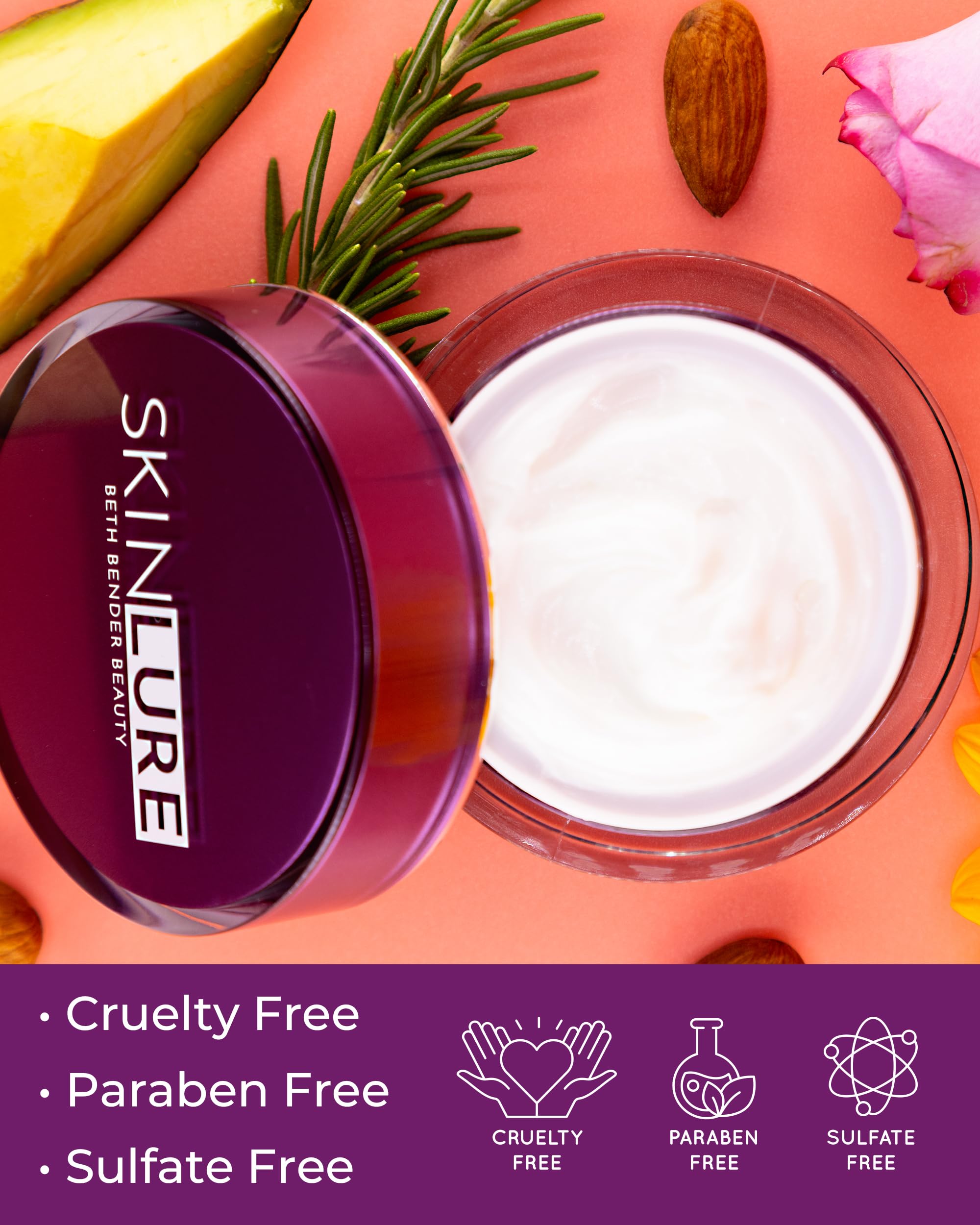 Beth Bender Beauty SKINLURE Hydrate + Revive Face Moisturizer with Vitamin C - Anti-Aging Facial Cream for Dry & Sensitive Skin - 1.7 oz - Daily Hydration for Glowing Skin, Day & Night Use
