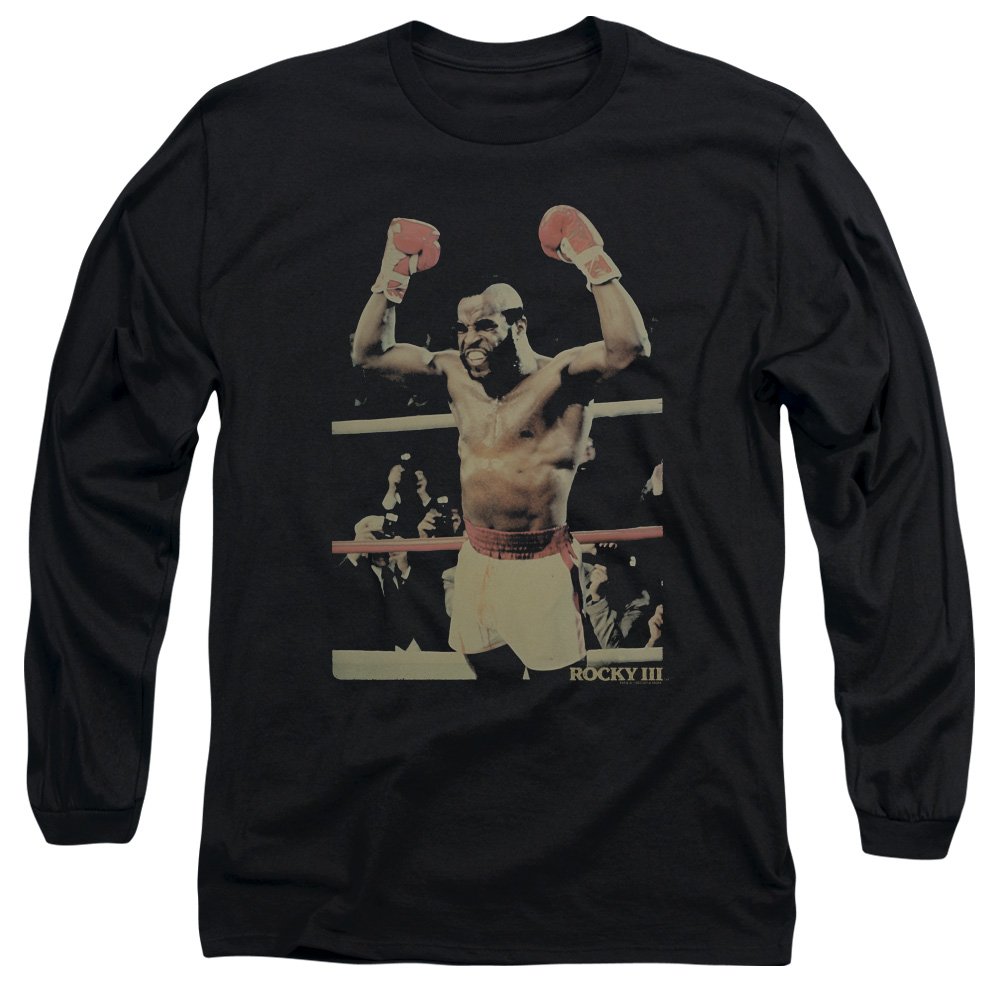 Rocky III Clubber Lang Long Sleeve Black T-Shirt - Vintage Movie Tee for Men - Perfect for Workouts, Cosplay & 80s Retro Fashion