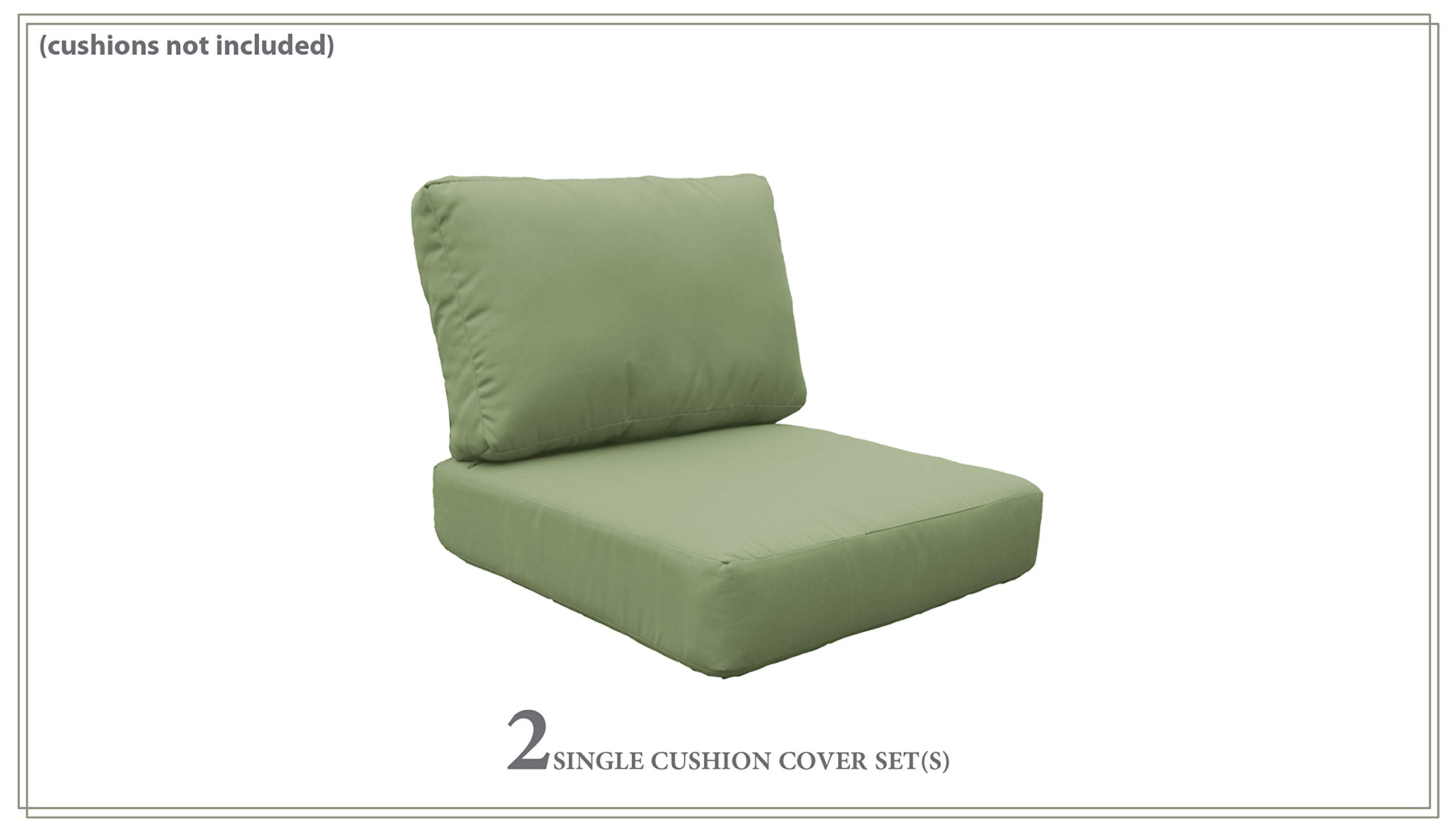 TK Classics Replacement Cover Set in Cilantro Green for COAST-02a Outdoor Furniture - Waterproof & UV Resistant Patio Cushion Covers (Cushions Not Included) - Perfect for Poolside, Deck, and Garden Lounging