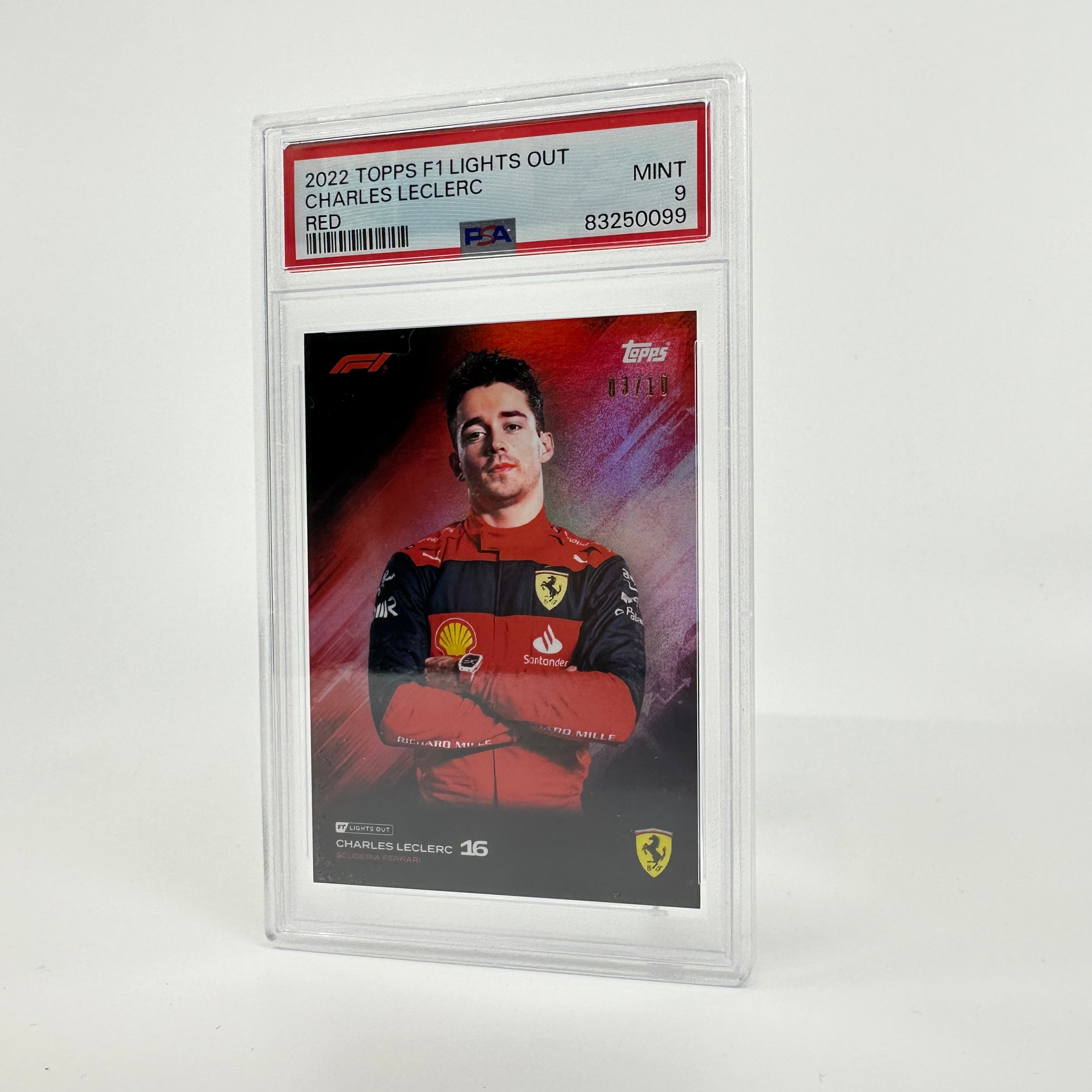 PSA 9 Graded 2003 Topps Charles Leclerc Red Parallel Rookie Card - Perfect for F1 Collectors, Sports Memorabilia Displays & Investment Portfolios