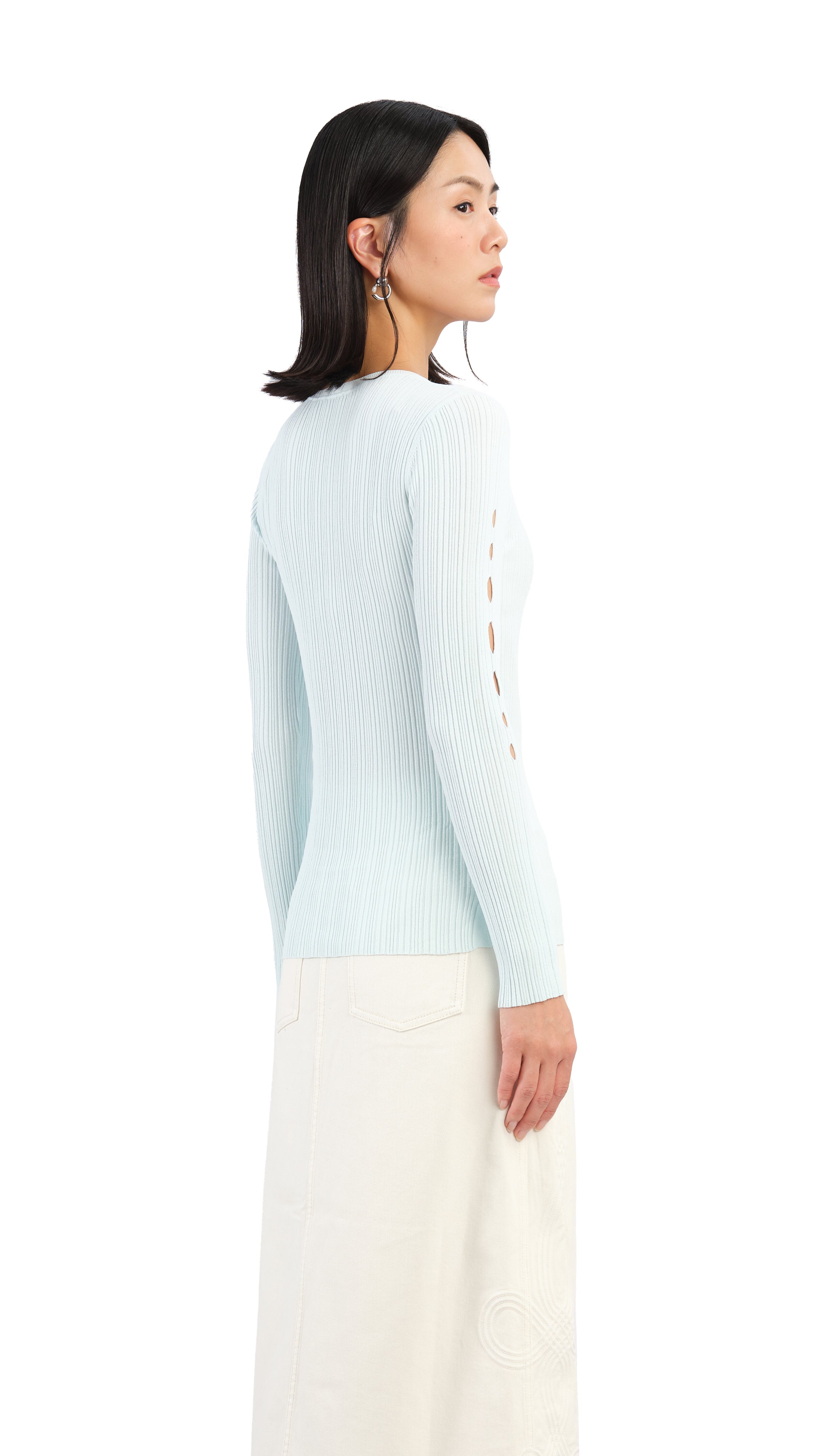 Slash Cut Out Sweater Women's Fashion Trendy Knit Pullover - Perfect for Casual Outfits, Date Nights & Fall Layering