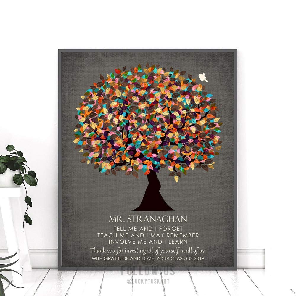 Personalized Teacher Appreciation Gift - 'Tell Me and I Forget' Quote Art Print on Paper, Canvas or Metal | Thoughtful Student Thank You Present for Classroom, Office Decor or Retirement Gift #1318