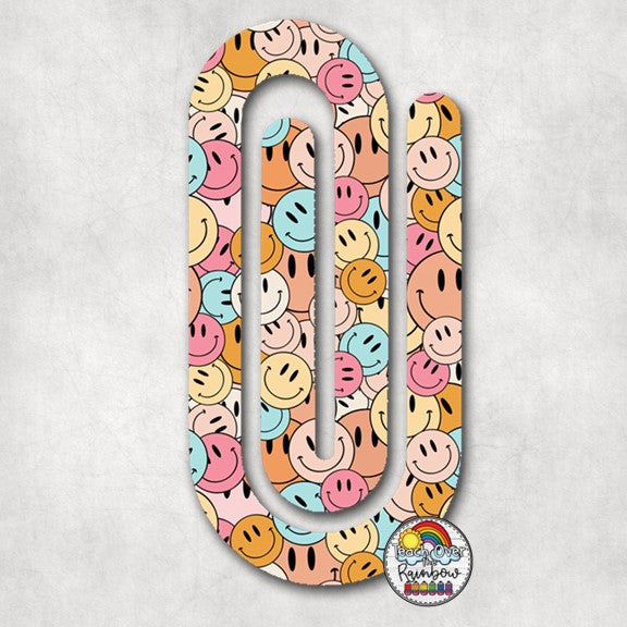 Just Full of Smiles Acrylic Paper Clips - Colorful Fun Office & School Supplies for Organizing Documents, Crafts, and DIY Projects