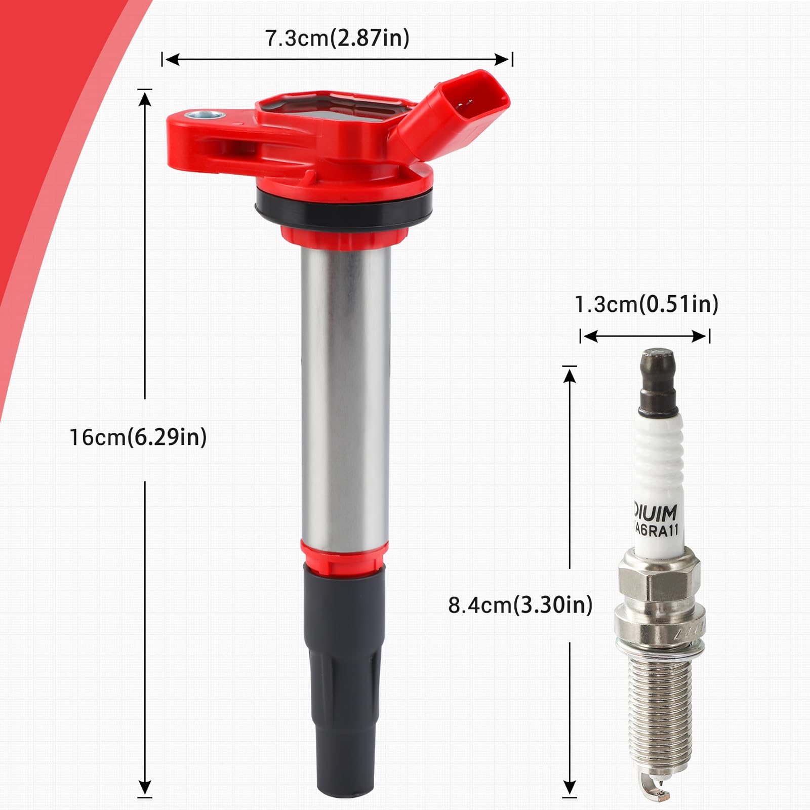 4 Pack Ignition Coils & Double Iridium Spark Plugs UF596 UF619 Coil Pack Kit - Compatible with Toyota Corolla, Pontiac Vibe, Lexus CT200h, Scion Matrix 2008-2017 1.8L L4 (Replaces 90919-02258) - Improve Engine Performance & Fuel Efficiency