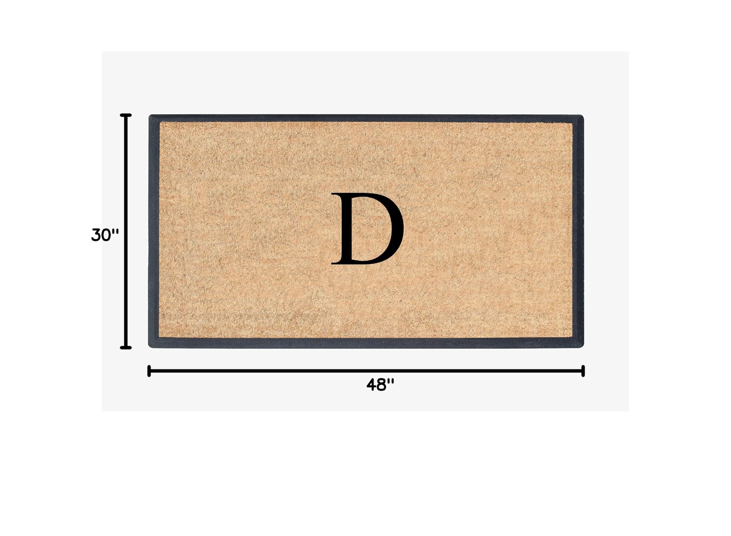 **A1HC Natural Coir Monogrammed Door Mat - Personalized Welcome Mat for Front Door, Porch, or Entryway - Durable & Eco-Friendly Coir Fiber - Non-Slip Backing - Indoor/Outdoor Use**