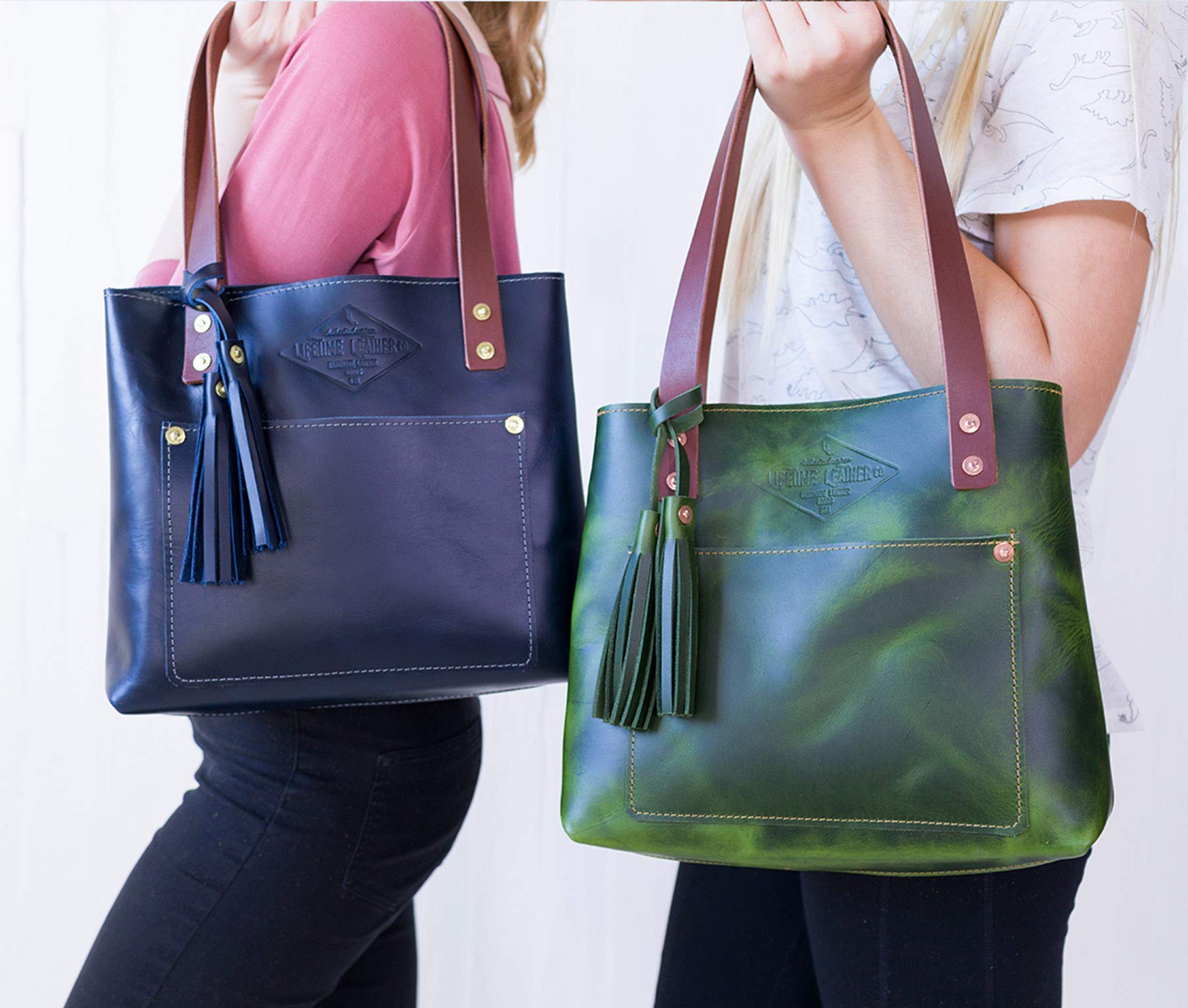 Premium Genuine Leather Tote Bag for Women - Handcrafted in USA - Monogrammed Designer Handbag & Purse - Perfect for Work, Travel & Everyday Use