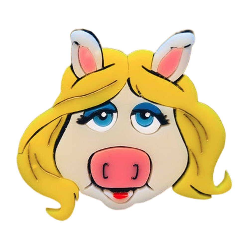 Makokot Design Cute Cartoon Piggy Puppet Acrylic Brooch Pin - Perfect for Jackets, Bags, and DIY Crafts