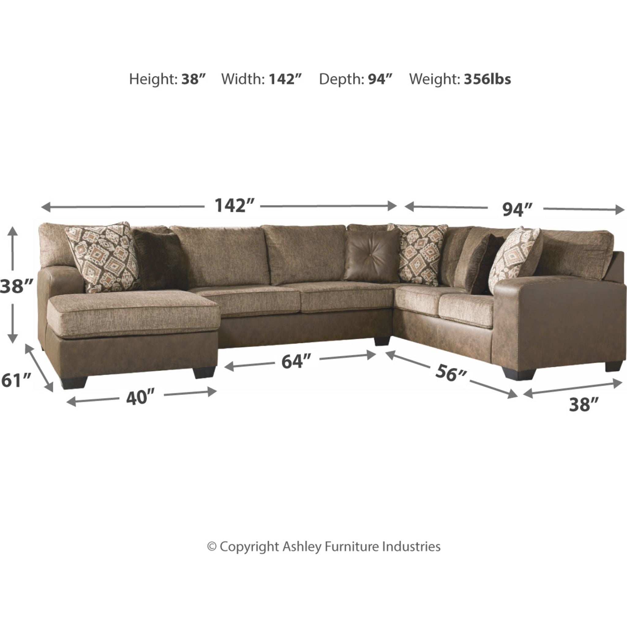 Luxury Abalone 3-Piece Sectional Sofa with Chaise Lounge - Modern L-Shaped Living Room Furniture for Home Theater & Family Gatherings