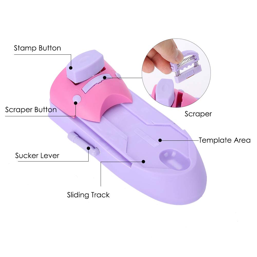 Dioche Professional Nail Stamping Machine Kit - Nail Art Printer & Stamper for DIY Manicure Designs - Perfect for Home, Salon & Nail Art Enthusiasts
