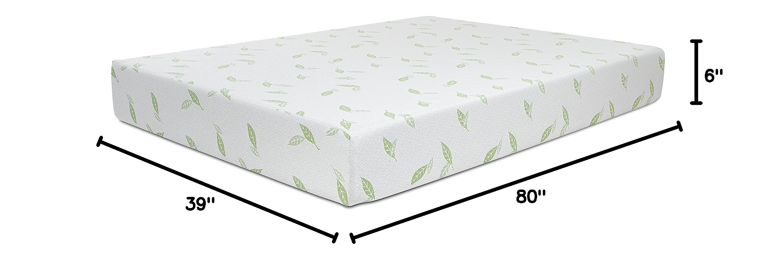 NapQueen Twin XL 6-Inch Green Tea Infused Memory Foam Mattress - CertiPUR-US Certified, Bed in a Box for Dorm Rooms & Guest Beds | Cooling Pressure Relief for Side Sleepers