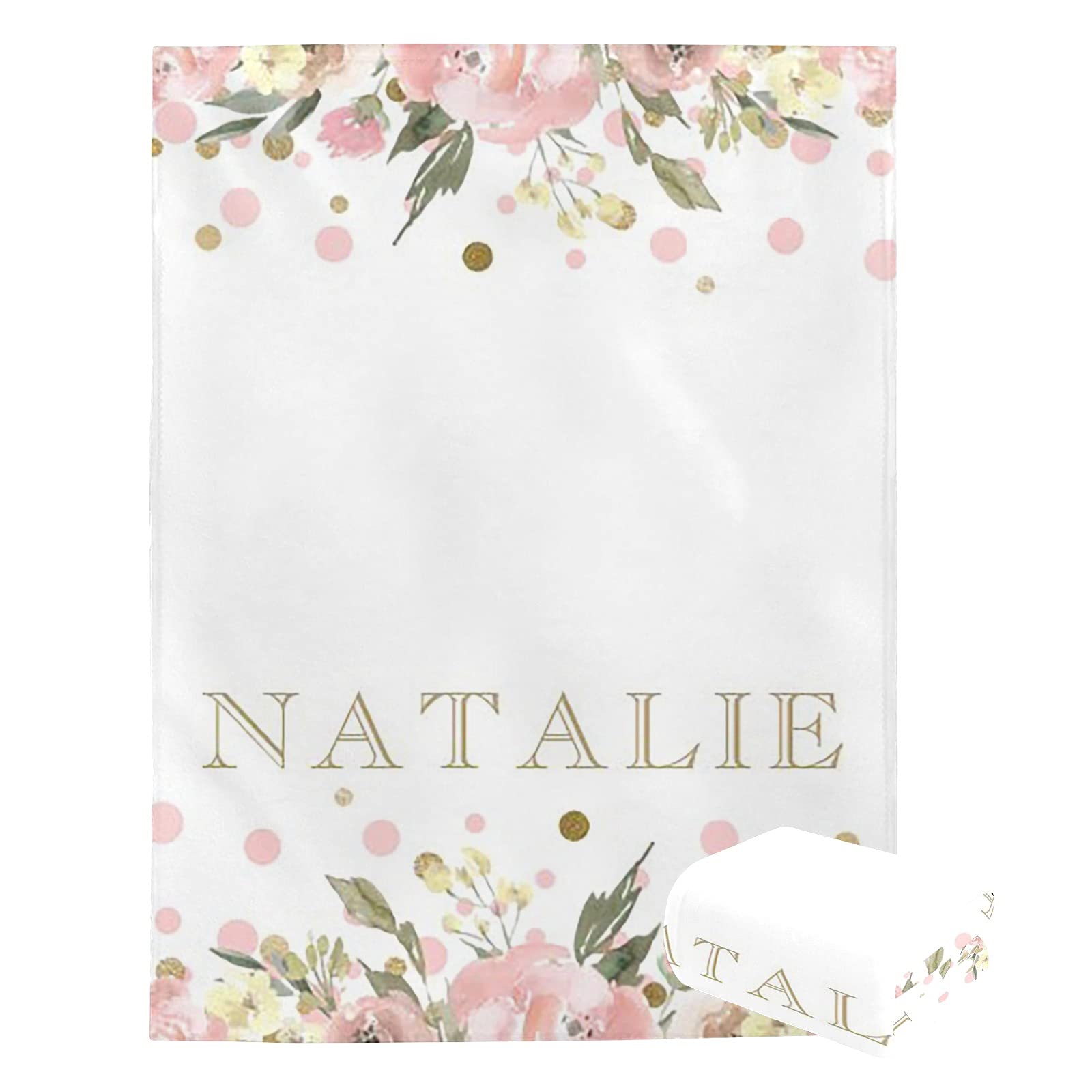 Personalized Baby Blanket with Name - Custom Embroidered Soft Blankets for Newborns, Girls & Boys - Perfect Baby Shower Gift, Nursery Decor & Cozy Swaddle for Infants