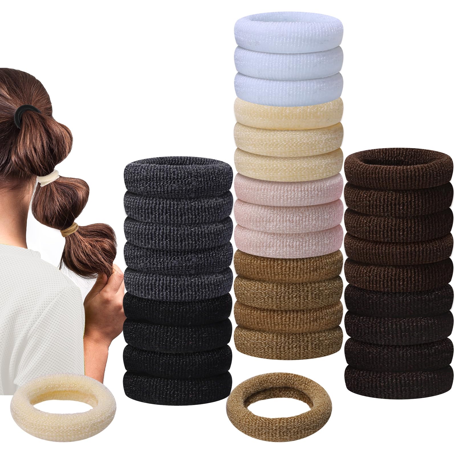 150 Pack Soft No Damage Hair Ties for Girls - Small Seamless Elastic Ponytail Holders, Gentle Hair Bands for Kids (Perfect for School, Sports & Daily Hairstyles)