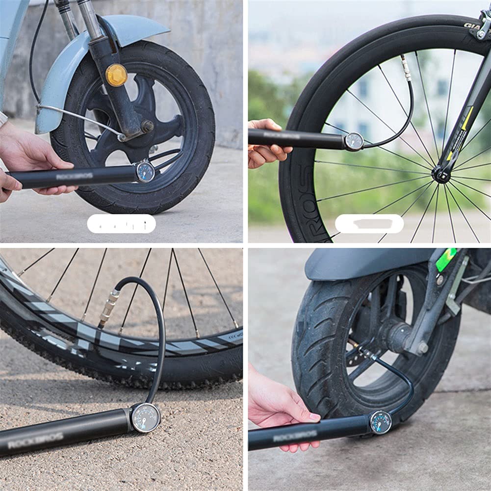 High Pressure Bike Pump with Digital Gauge - 120 PSI Electric Display Bicycle Pump for Mountain Bikes, Road Bikes & Hybrid Bikes | Perfect for Home Garage, Cycling Trips & Emergency Tire Inflation