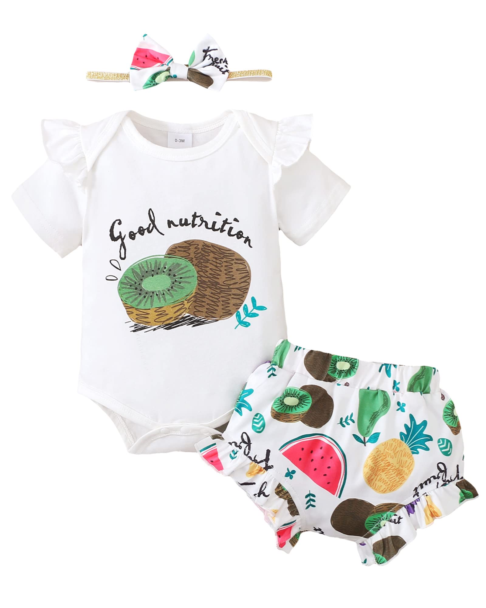 Mioglrie Newborn Baby Girl Clothes - Cute Cotton Romper & Shorts Set for Infant Summer Outfits | Perfect for Playtime, Family Photos & Outdoor Activities