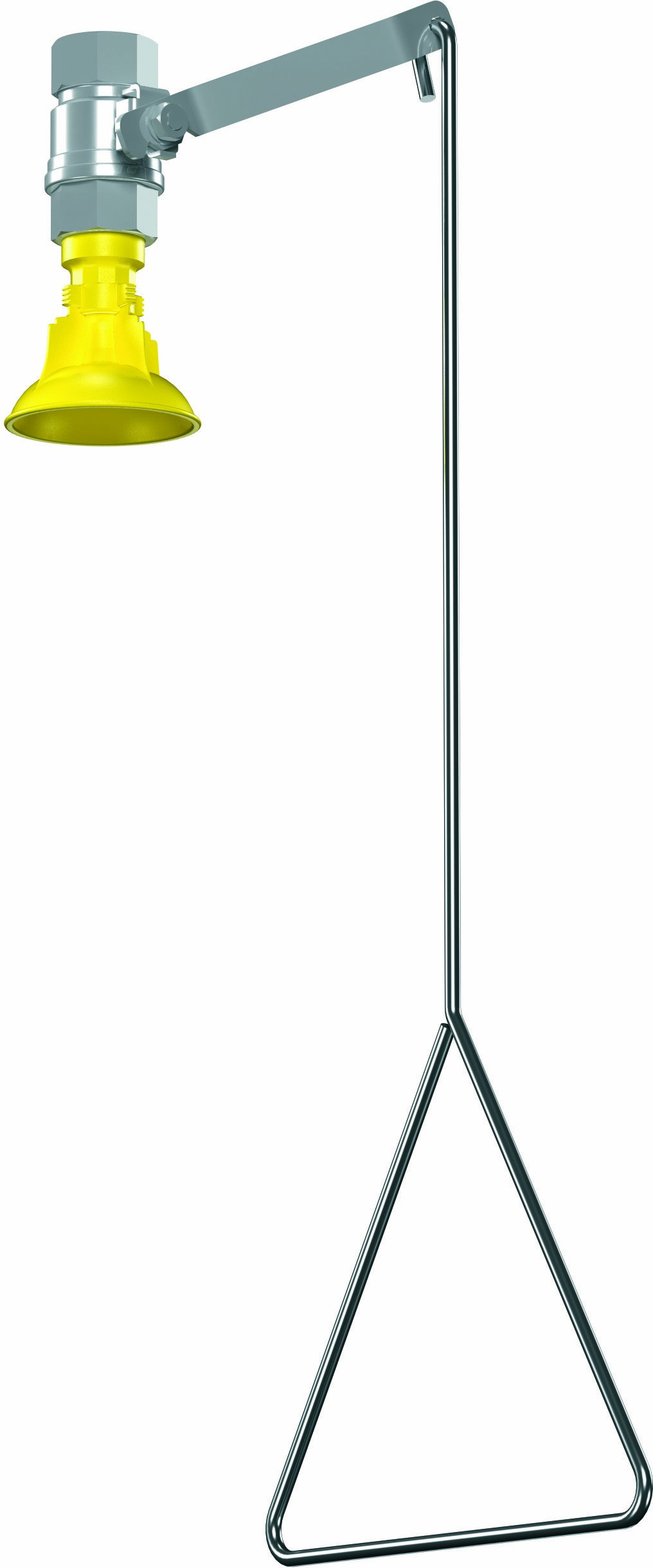 Bradley S19-130 Galvanized Steel Vertical Drench Shower with Plastic Spray Head - Ceiling Mount, 20 GPM High Flow, 9