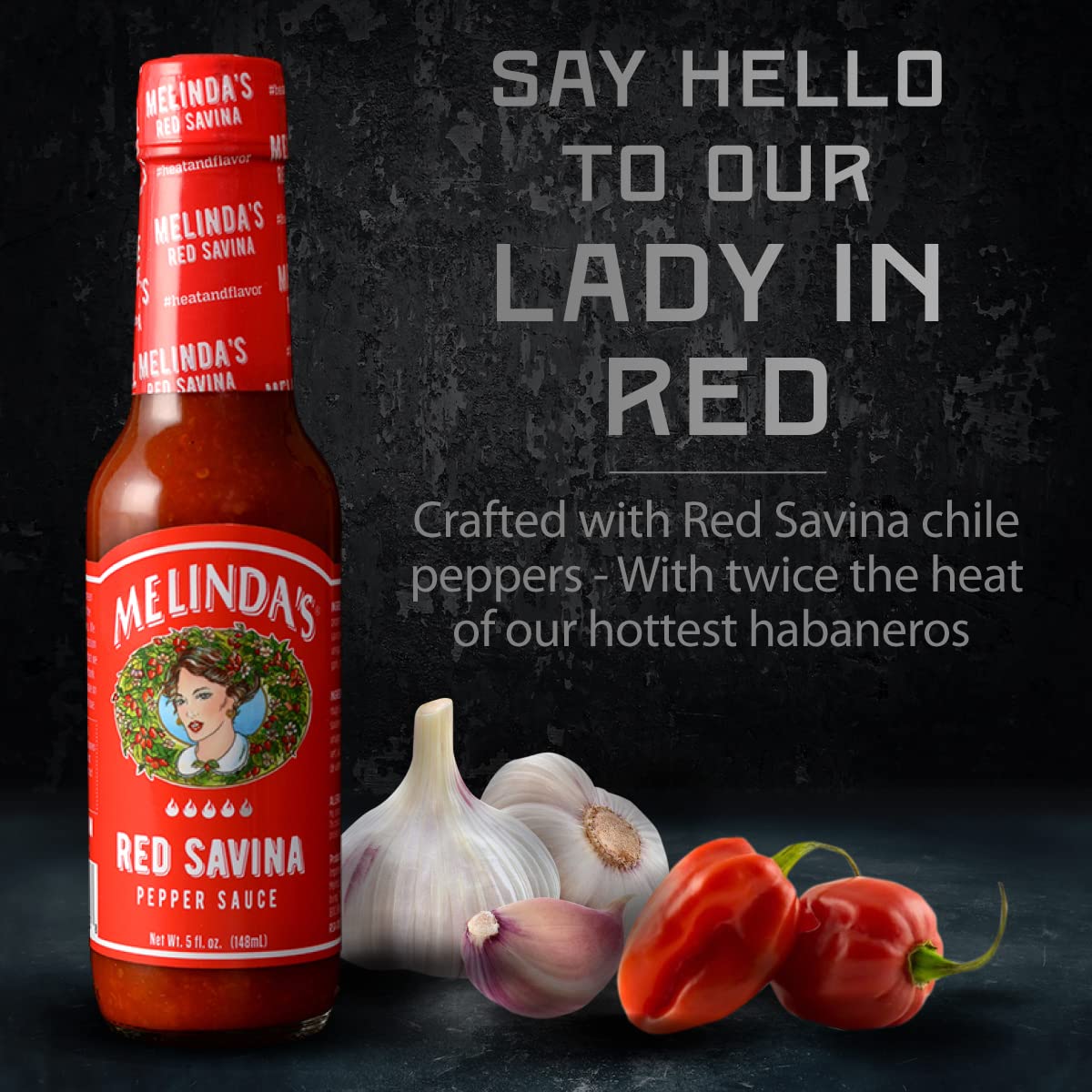Melinda’s Red Savina Pepper Hot Sauce - Extra Spicy Habanero Hot Sauce with Fresh Ingredients, Vinegar, Carrot & Onion - 5oz Bottle (3 Pack) - Perfect for Tacos, Wings & Grilling