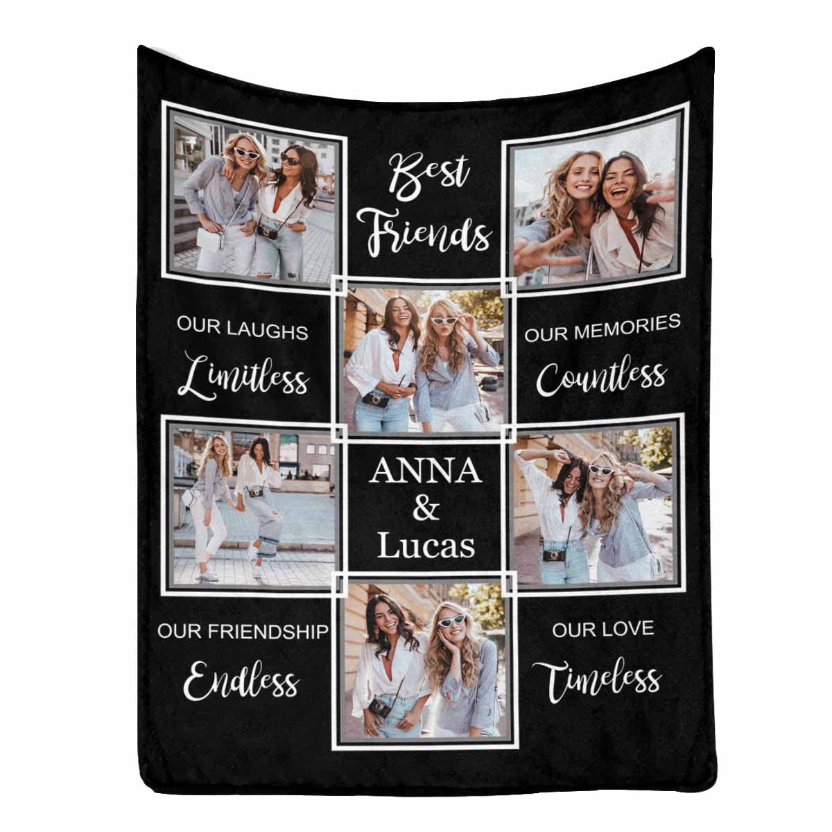 Custom Best Friend Picture Blanket - Personalized Friendship Throw for Women, Sister & BFF - 40x50 Inches - Perfect for Birthday Gifts, Cozy Nights, and Cherishing Memories Together