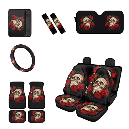 Skull with Red Rose